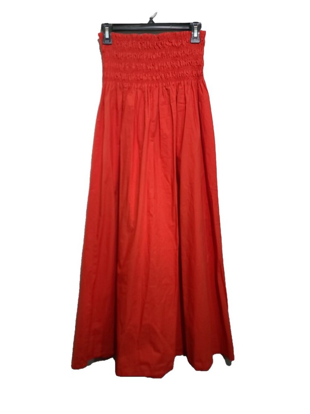 LOFT Poplin Smocked Maxi Skirt L Orange NWT Flowy